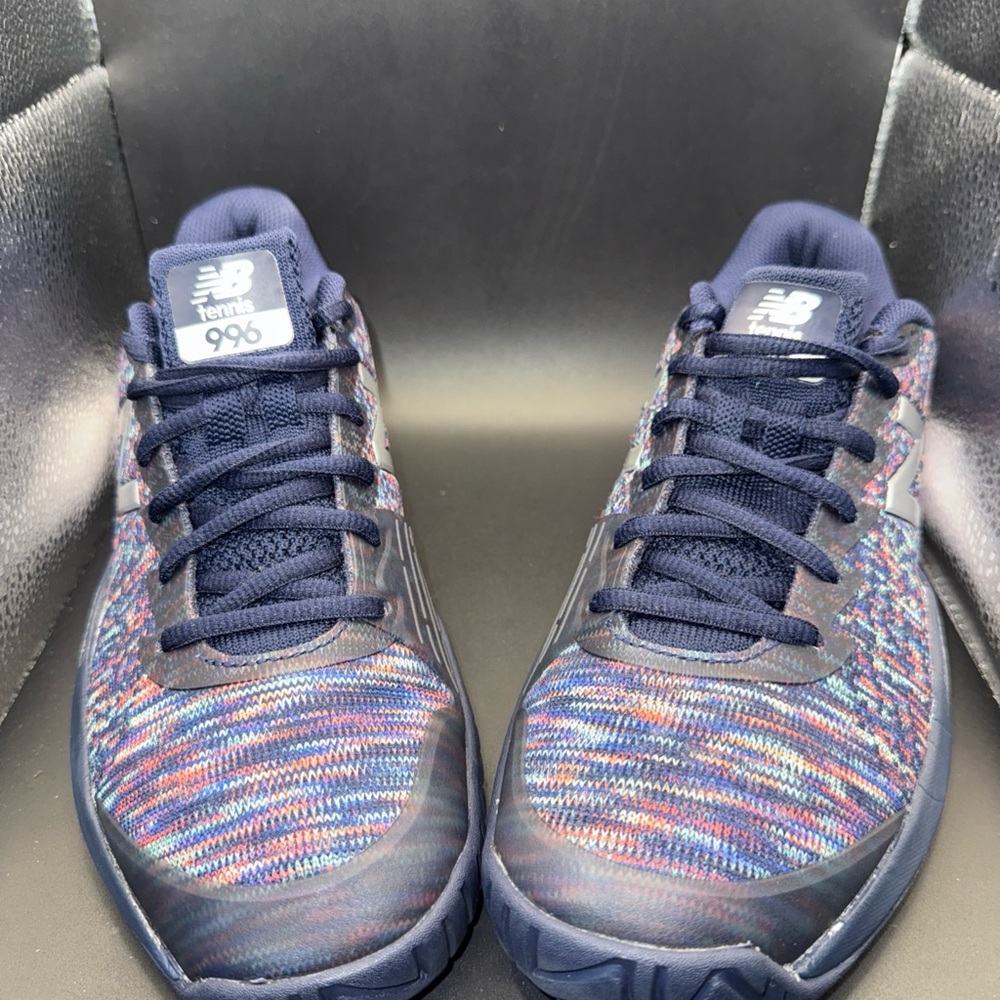 New Balance Navy and Multicolor Knit Sneakers
